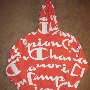 Vintage Champion Reverse Weave Hooded Sweatshirt Women s Size M Salmon/Pink